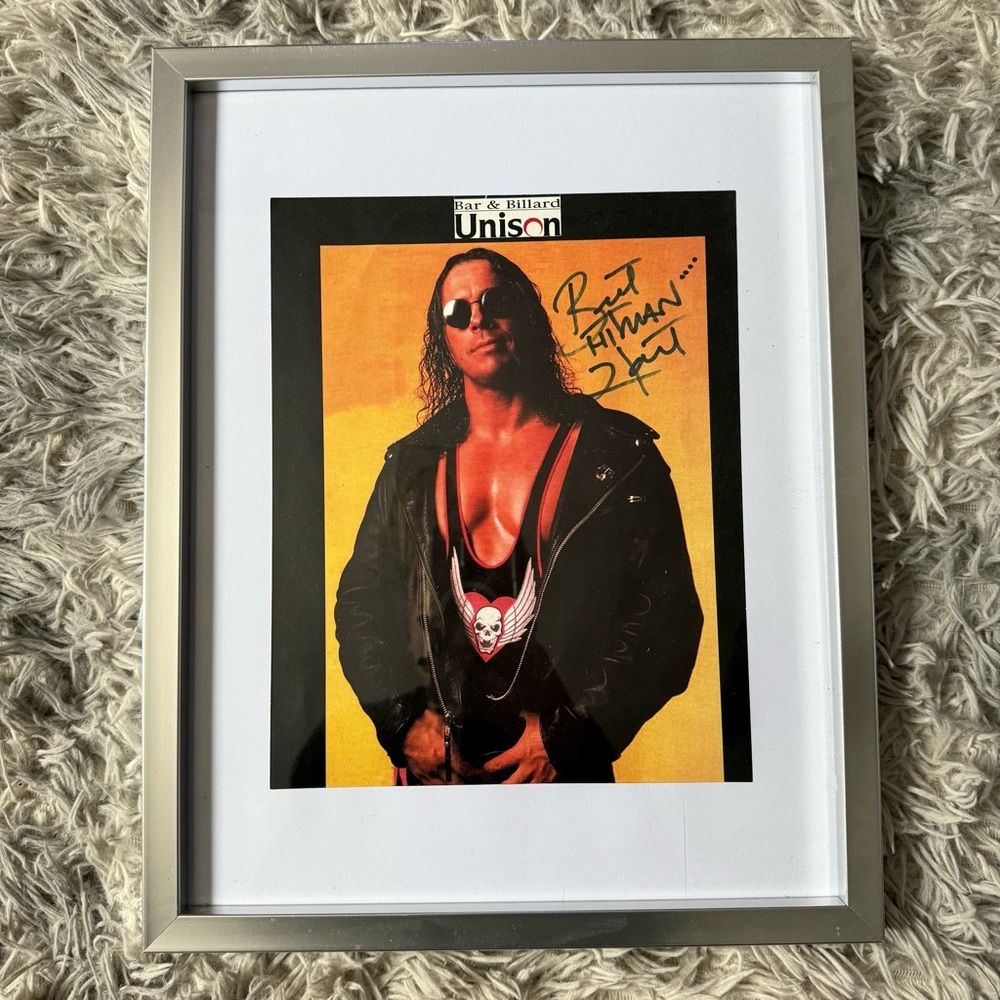 Framed Autographed Bret Hart Poster